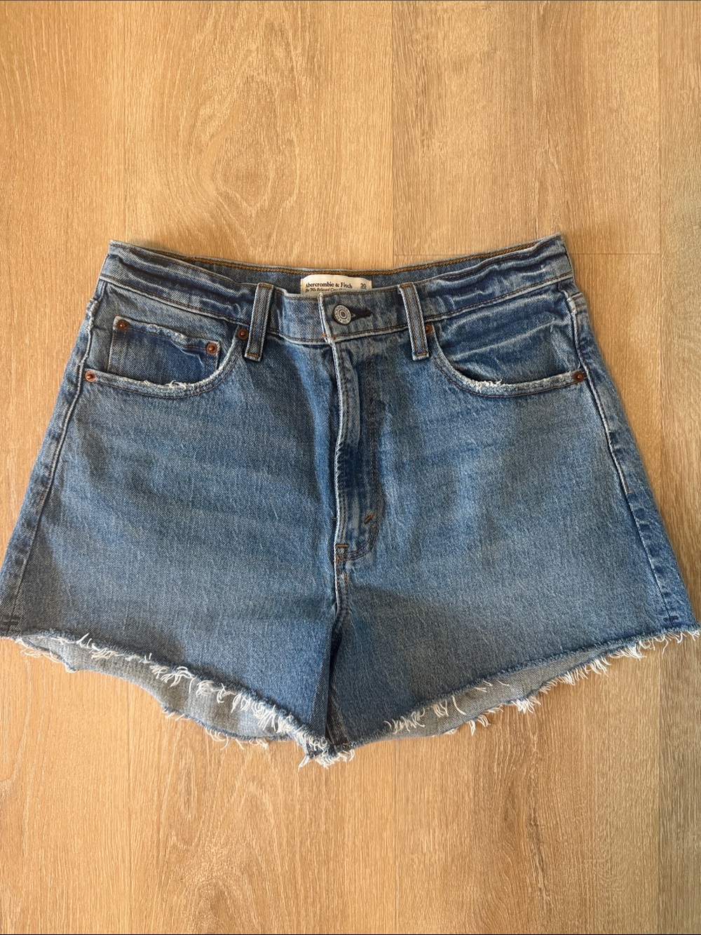 Abercrombie & Fitch Medium Blue Denim Cutoff Shorts